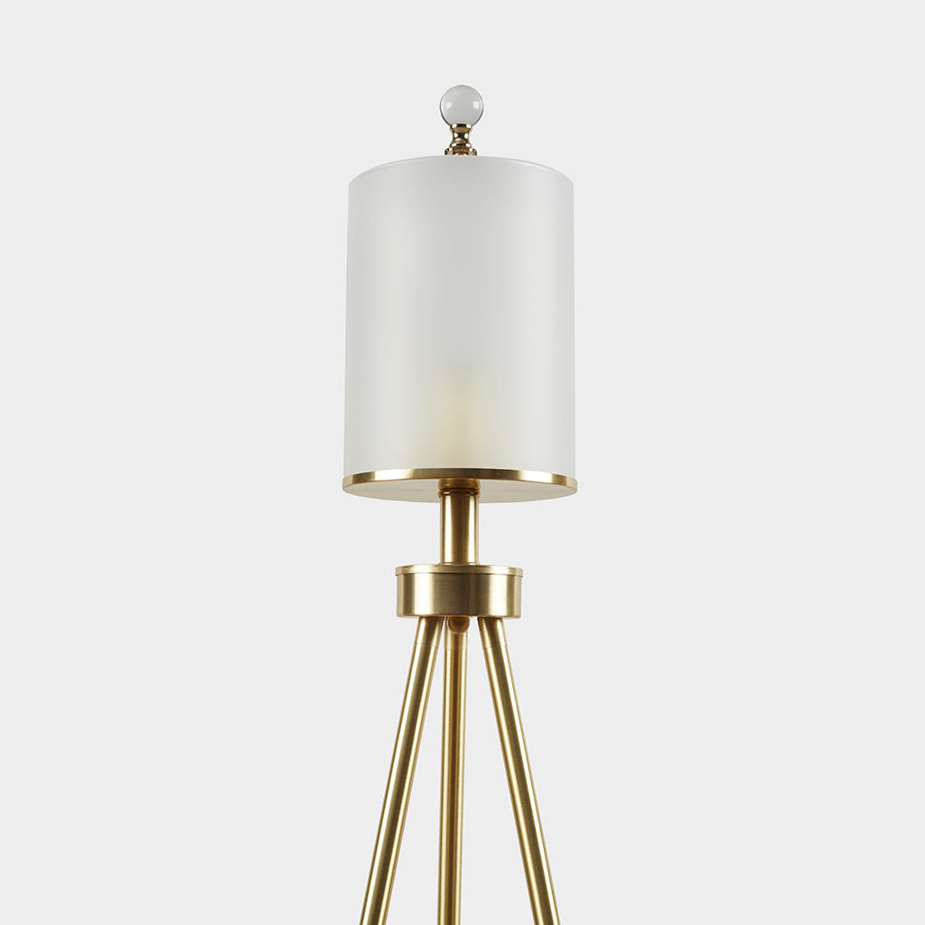 Pacific Metal Tripod Floor Lamp with Glass Shade