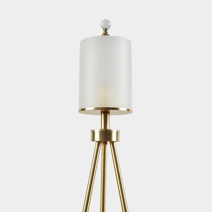 Pacific Metal Tripod Floor Lamp with Glass Shade