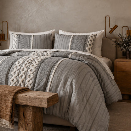 Imani Cotton Printed Comforter Set with Chenille