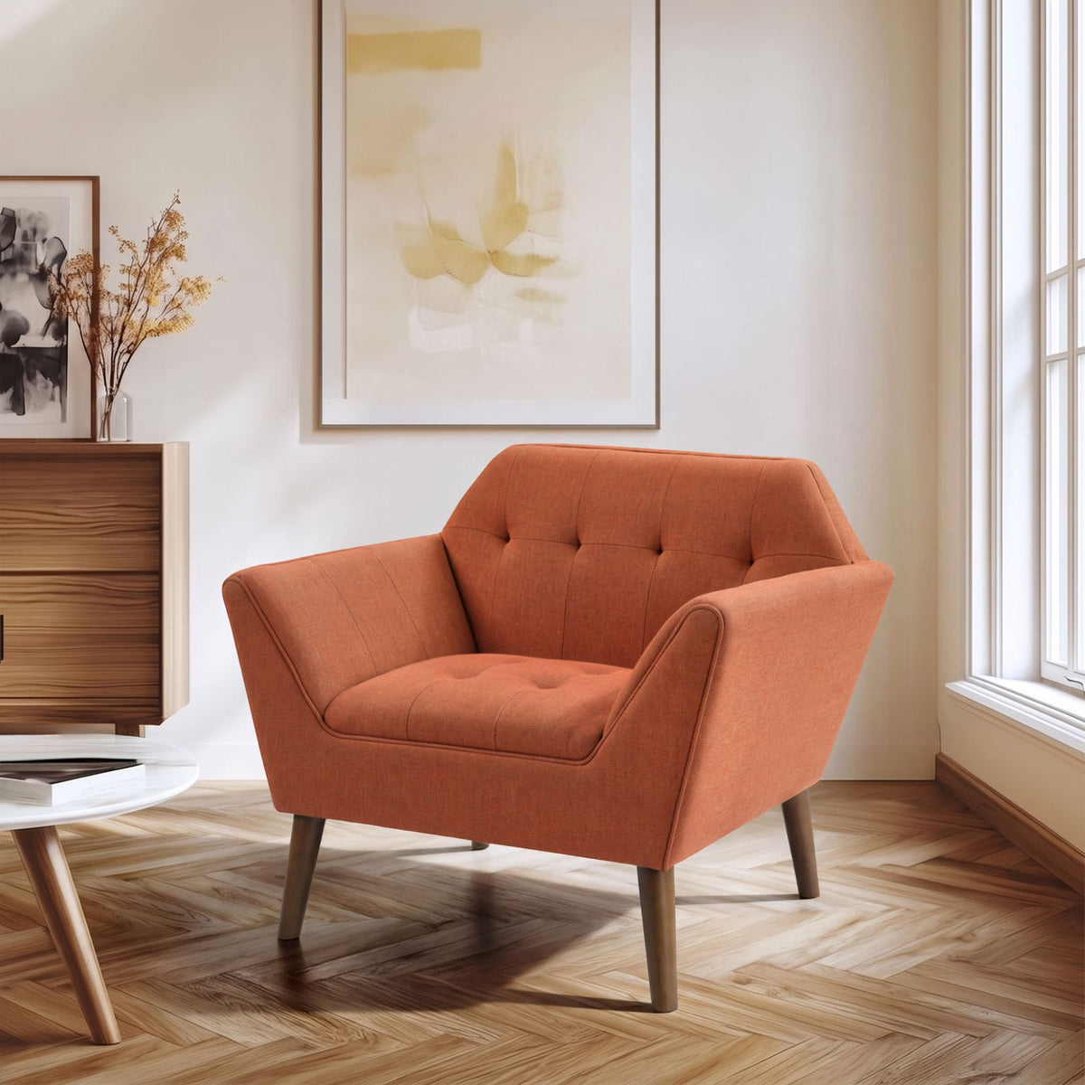 Newport Wide Mid-Century Modern Lounge Chair