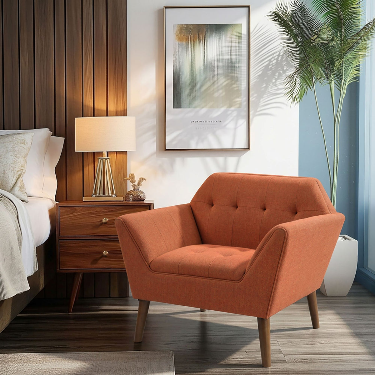 Newport Wide Mid-Century Modern Lounge Chair