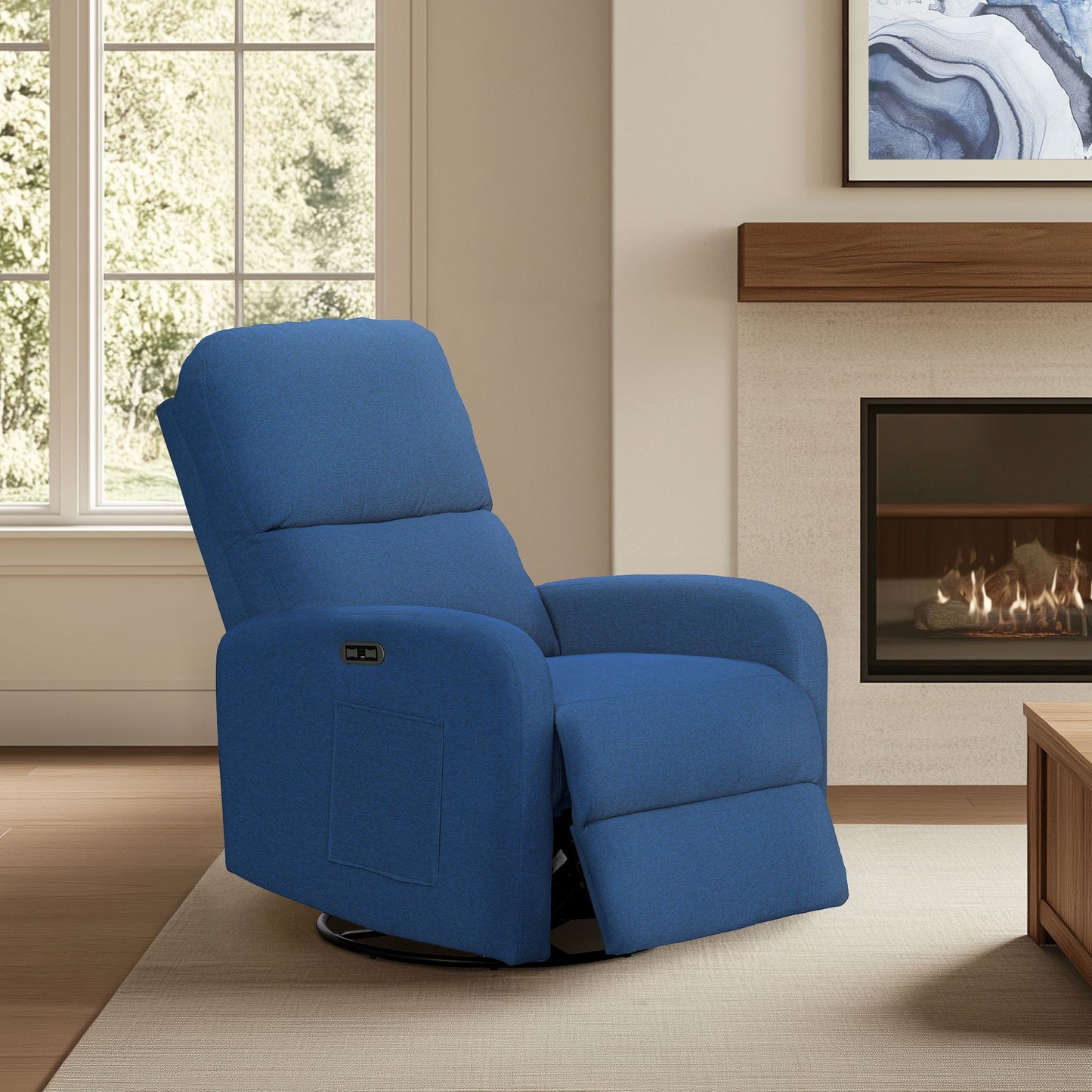 Dakota Power Recliner 3-in-1 with Swivel, Glider, USB Ports