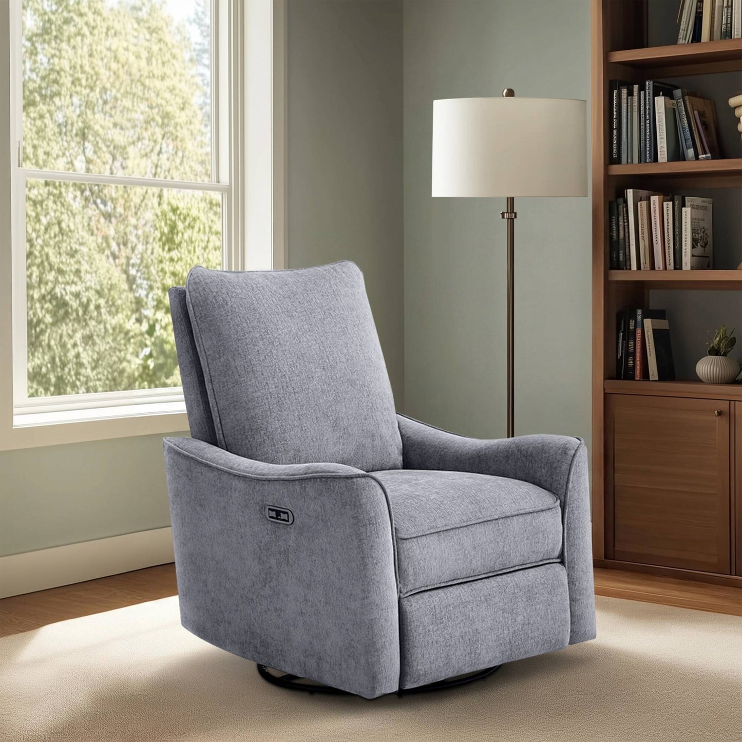 Cameron Power Recliner 3-in-1 with Swivel, Glider, Charging Station