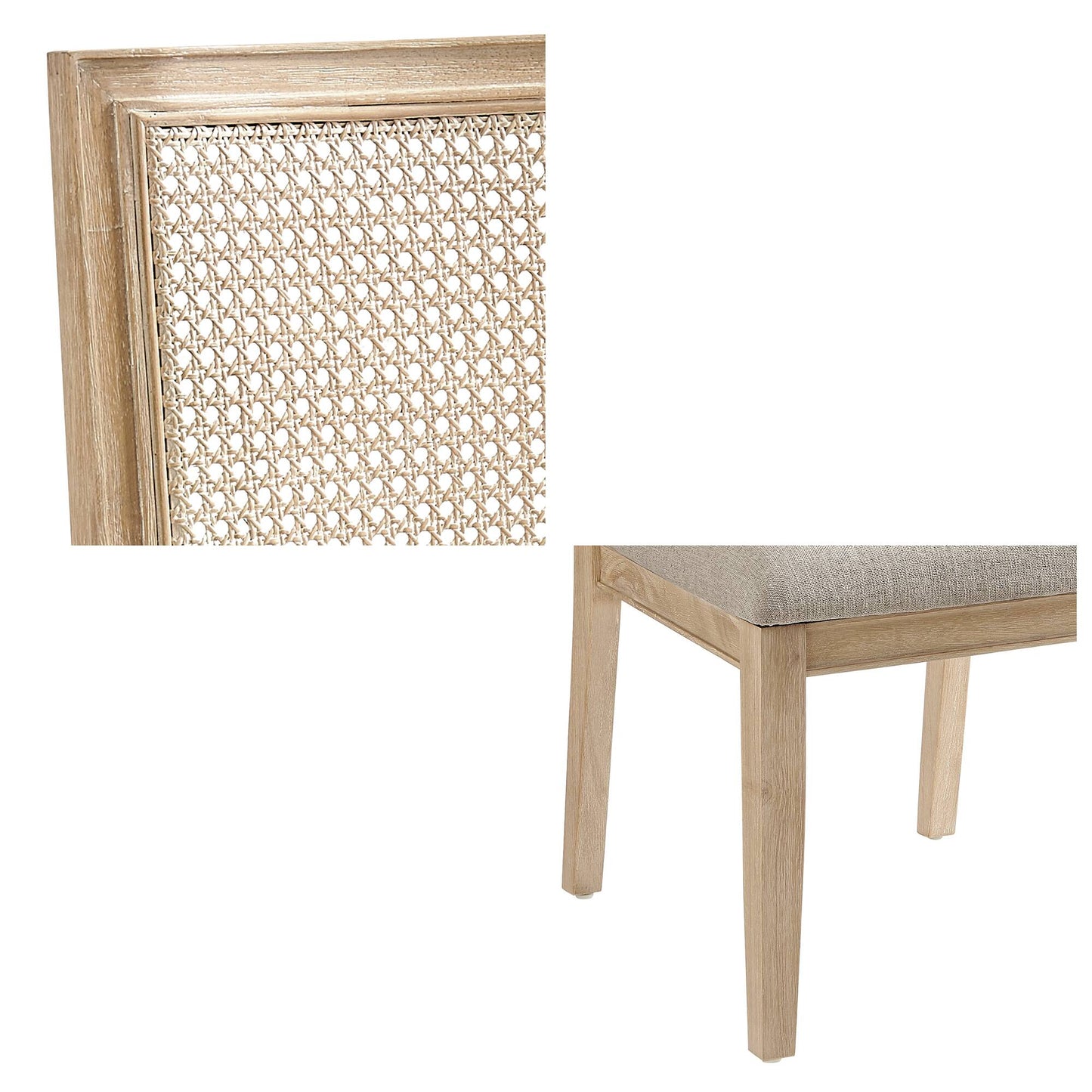 Kelly Rattan & Wood Dining Chair (Pack of 2)