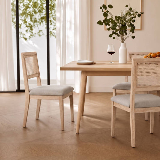 Kelly Rattan & Wood Dining Chair (Pack of 2)
