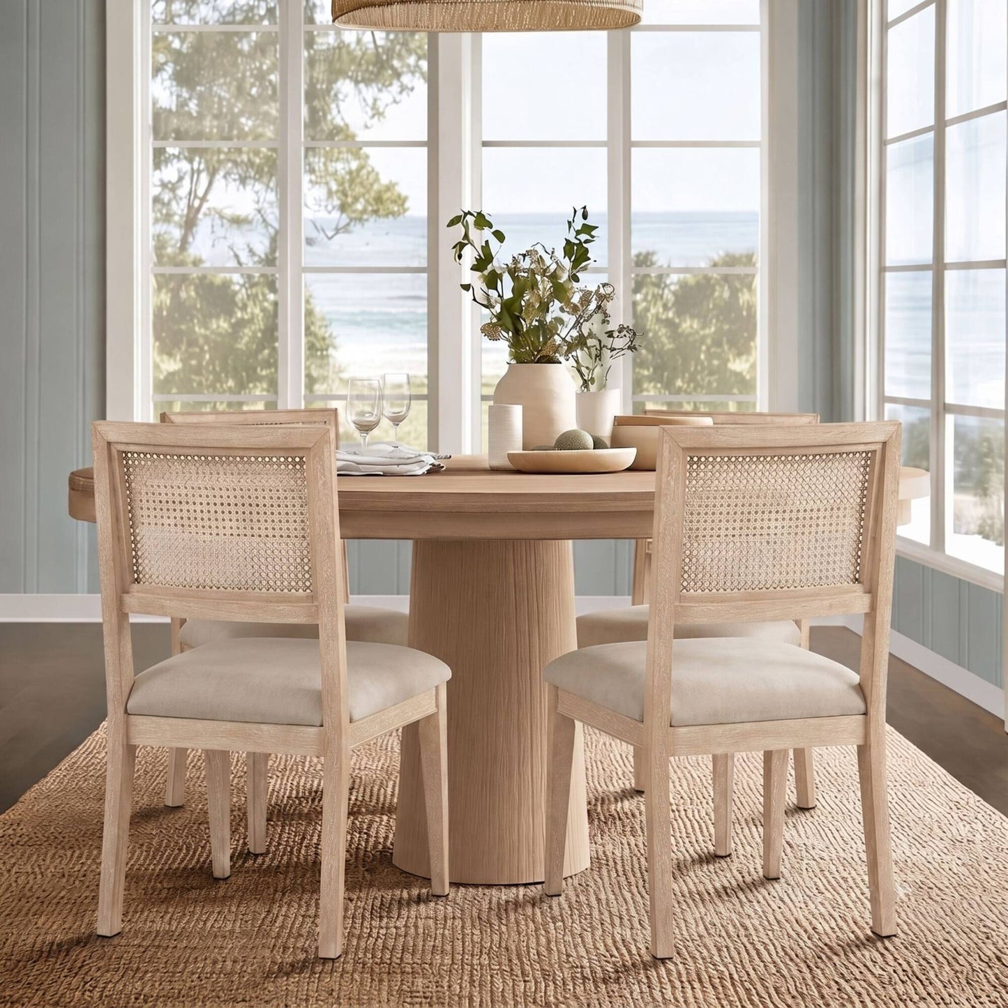 Kelly Rattan & Wood Dining Chair (Pack of 2)