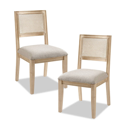 Kelly Rattan & Wood Dining Chair (Pack of 2)
