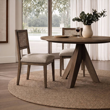 Kelly Rattan & Wood Dining Chair (Pack of 2)