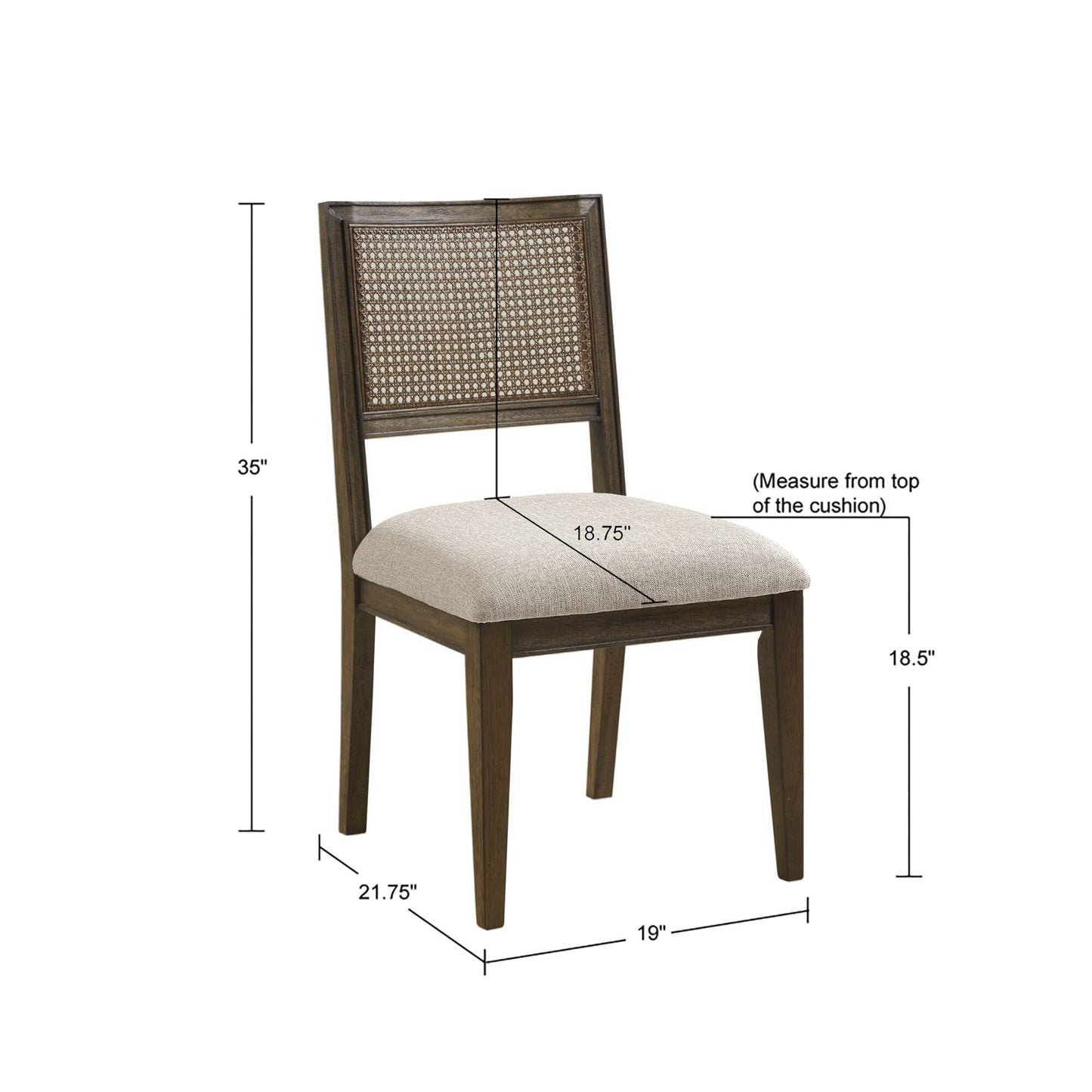 Kelly Rattan & Wood Dining Chair (Pack of 2)