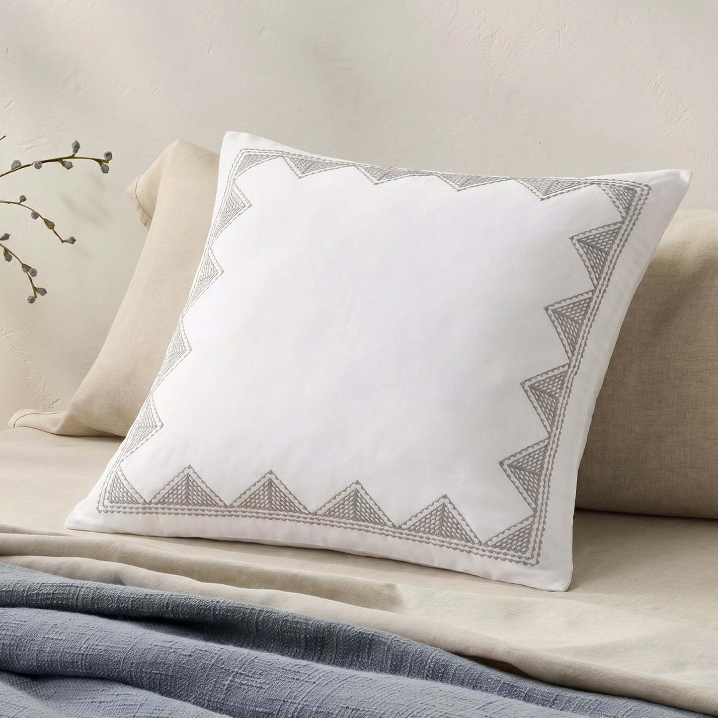 Isla Cotton Embroidered Euro Sham