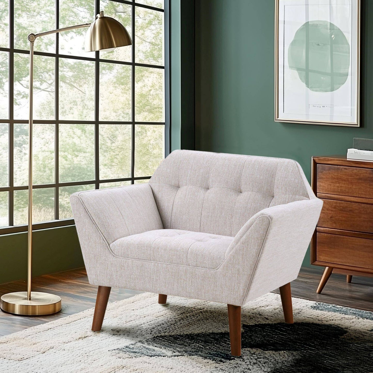 Newport Wide Mid-Century Modern Lounge Chair