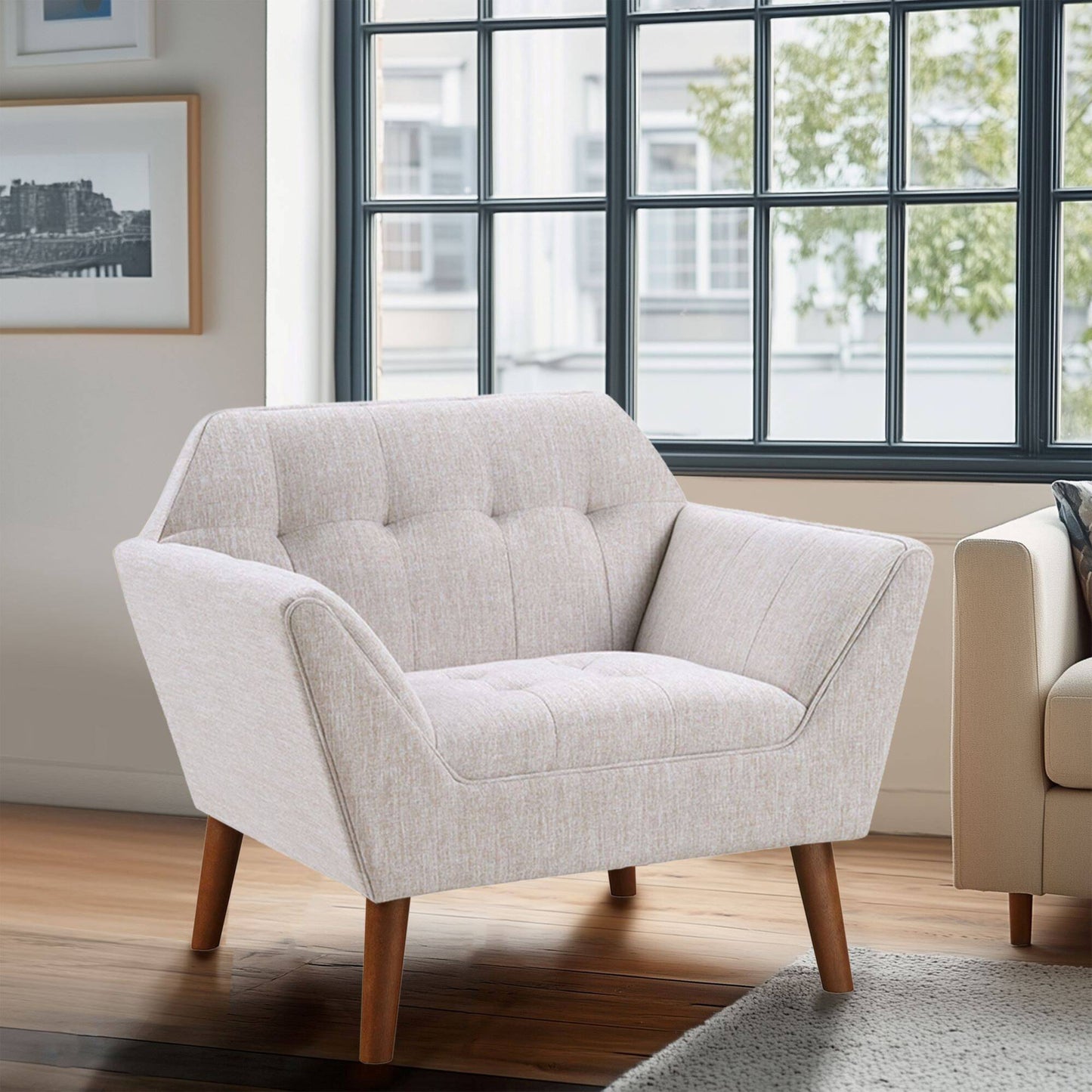 Newport Wide Mid-Century Modern Lounge Chair