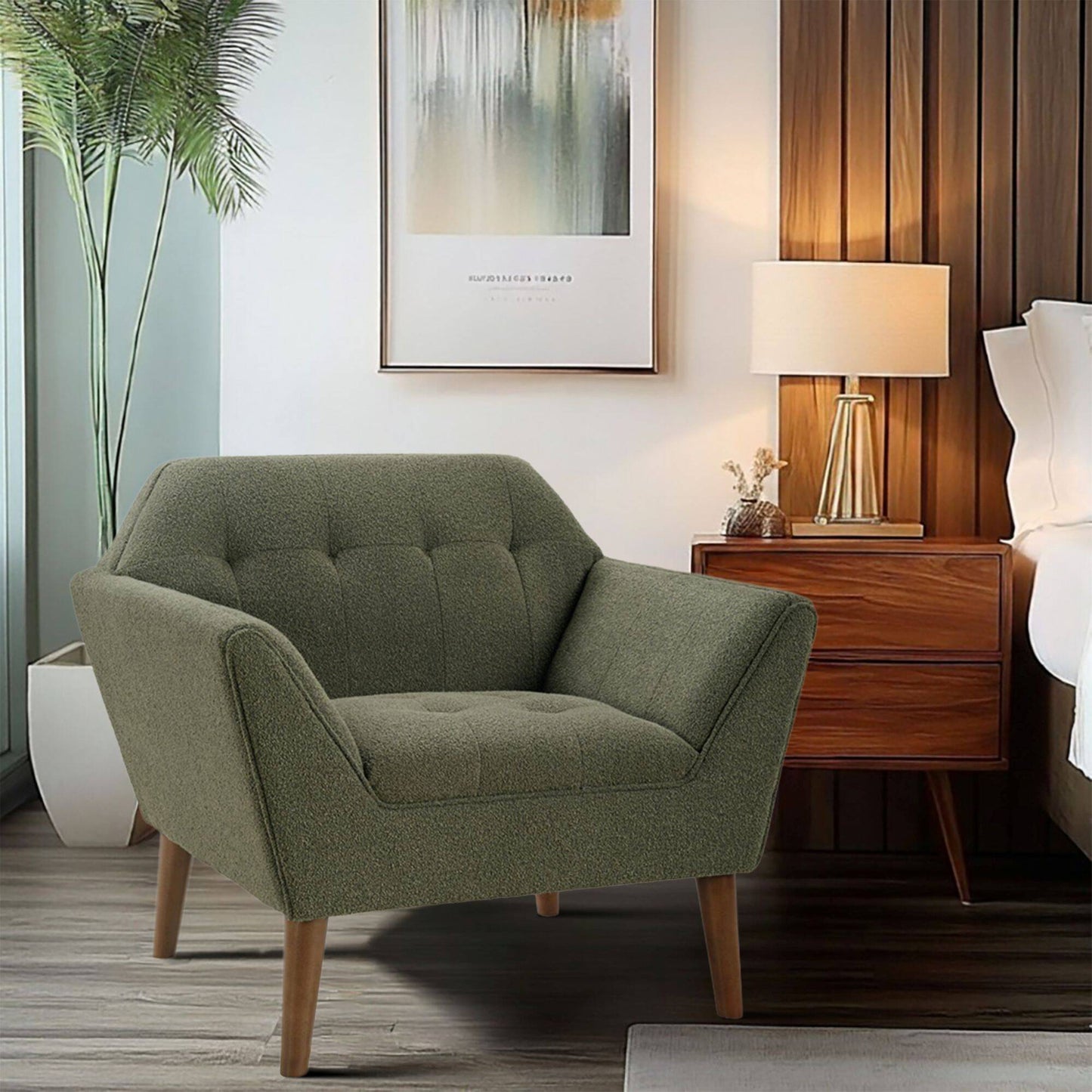 Newport Wide Mid-Century Modern Lounge Chair