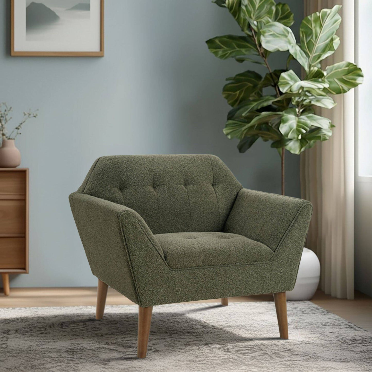 Newport Wide Mid-Century Modern Lounge Chair