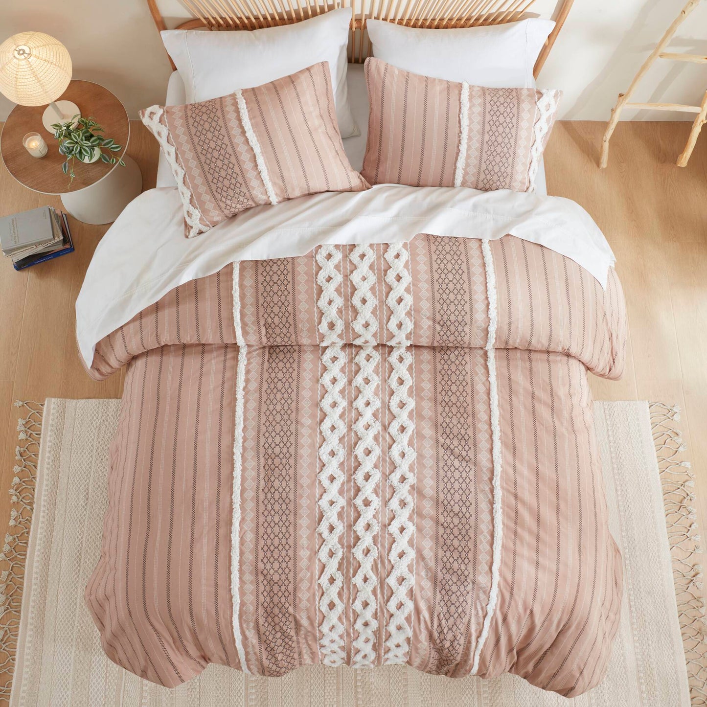 Imani Cotton Printed Duvet Cover Set with Chenille