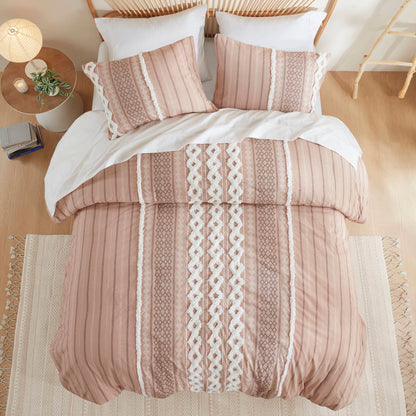 Imani Cotton Printed Duvet Cover Set with Chenille
