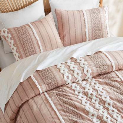 Imani Cotton Printed Duvet Cover Set with Chenille