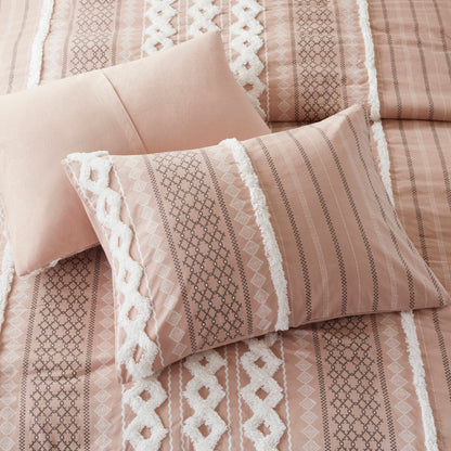 Imani Cotton Printed Duvet Cover Set with Chenille