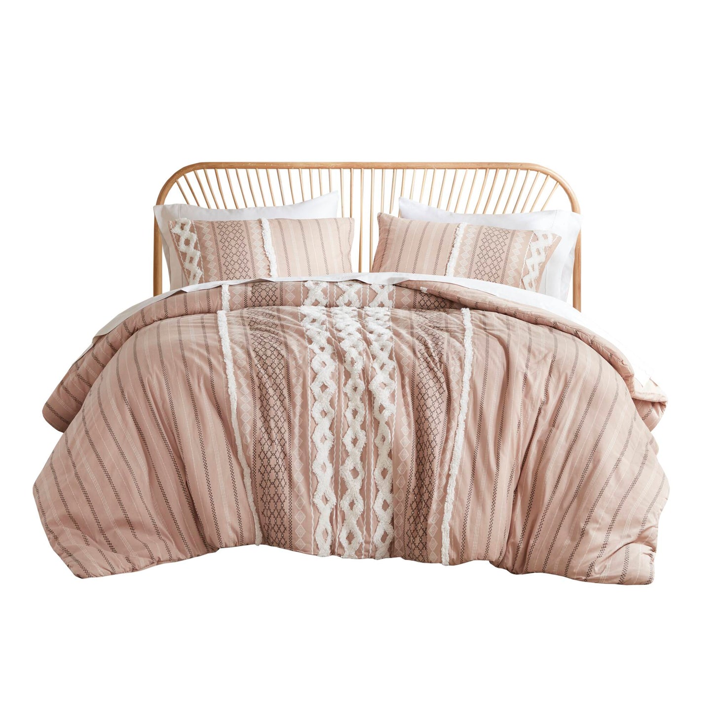 Imani Cotton Printed Duvet Cover Set with Chenille
