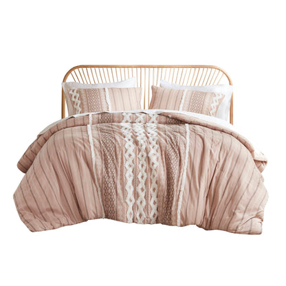 Imani Cotton Printed Duvet Cover Set with Chenille