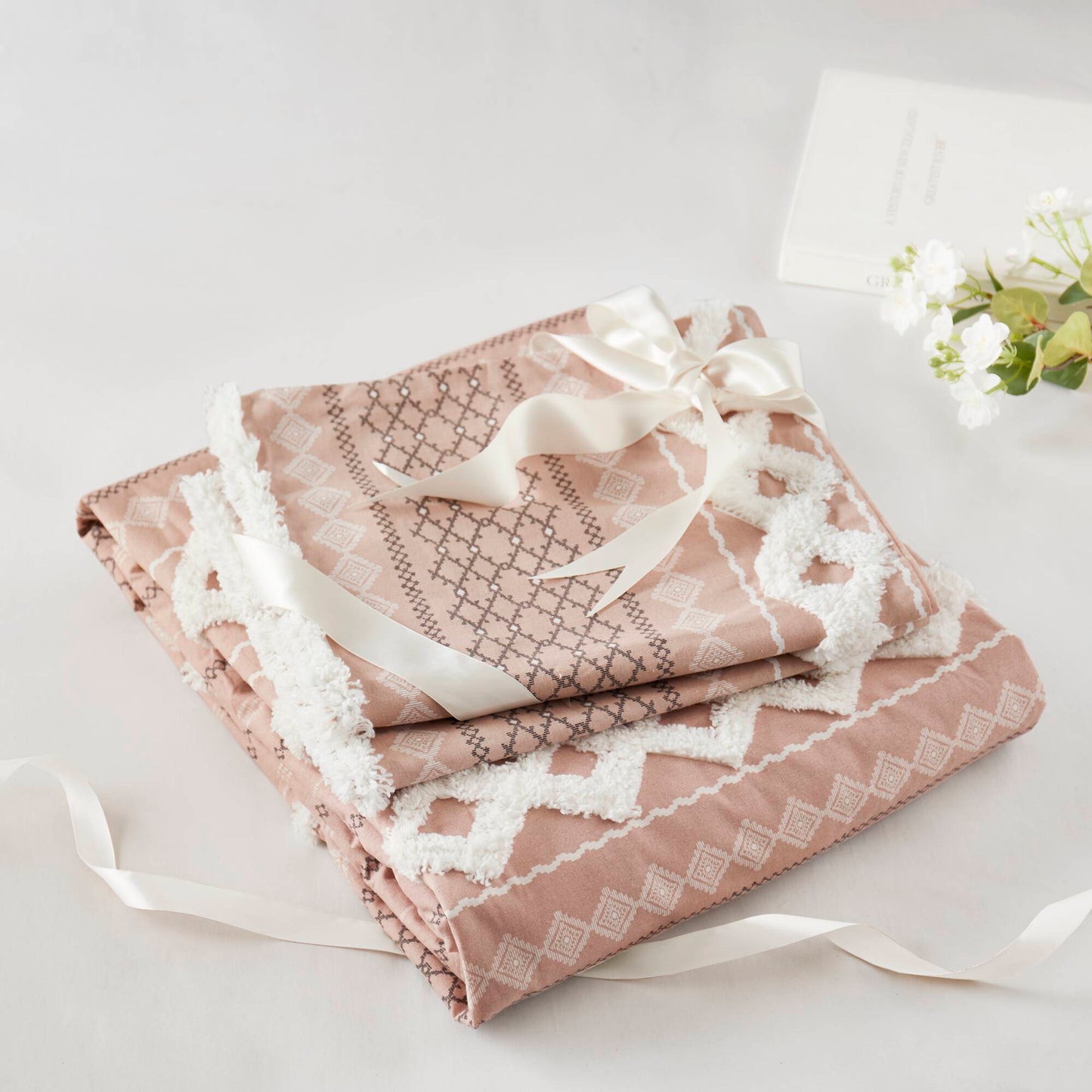 Imani Cotton Printed Duvet Cover Set with Chenille