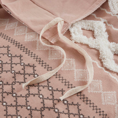 Imani Cotton Printed Duvet Cover Set with Chenille