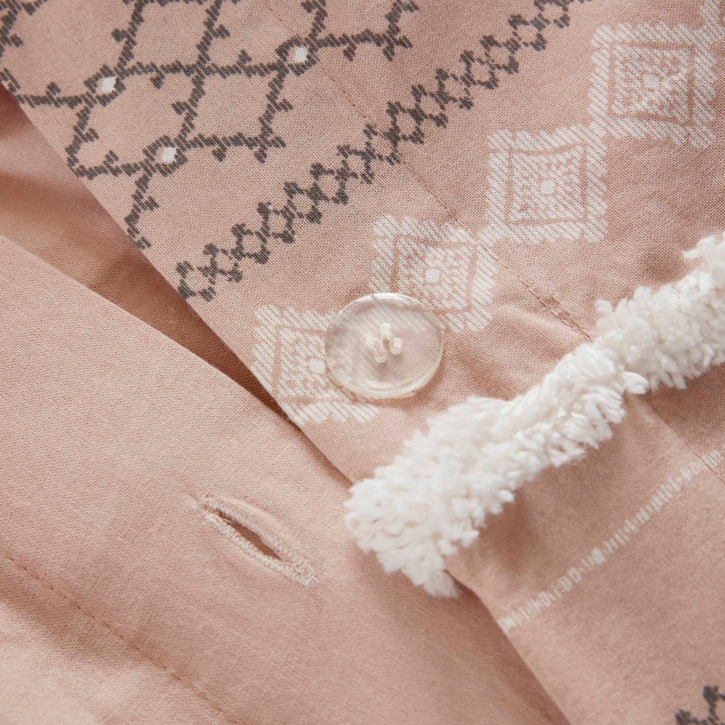 Imani Cotton Printed Duvet Cover Set with Chenille