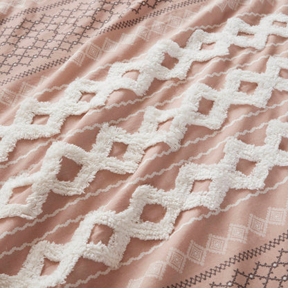 Imani Cotton Printed Duvet Cover Set with Chenille