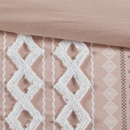 Imani Cotton Printed Duvet Cover Set with Chenille