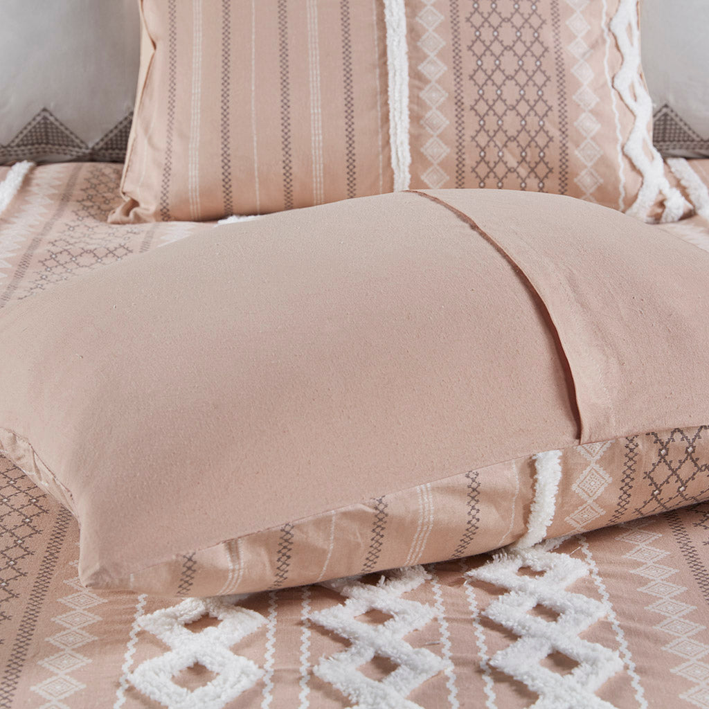 Imani Cotton Printed Duvet Cover Set with Chenille