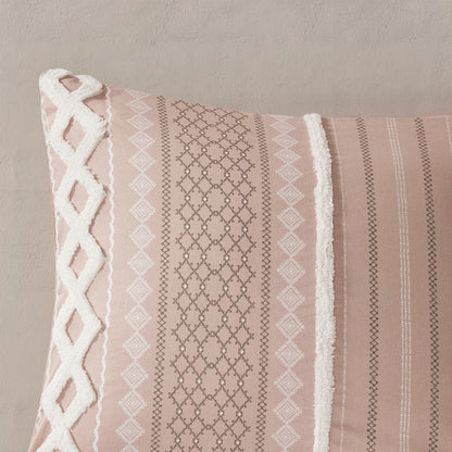 Imani Cotton Printed Duvet Cover Set with Chenille