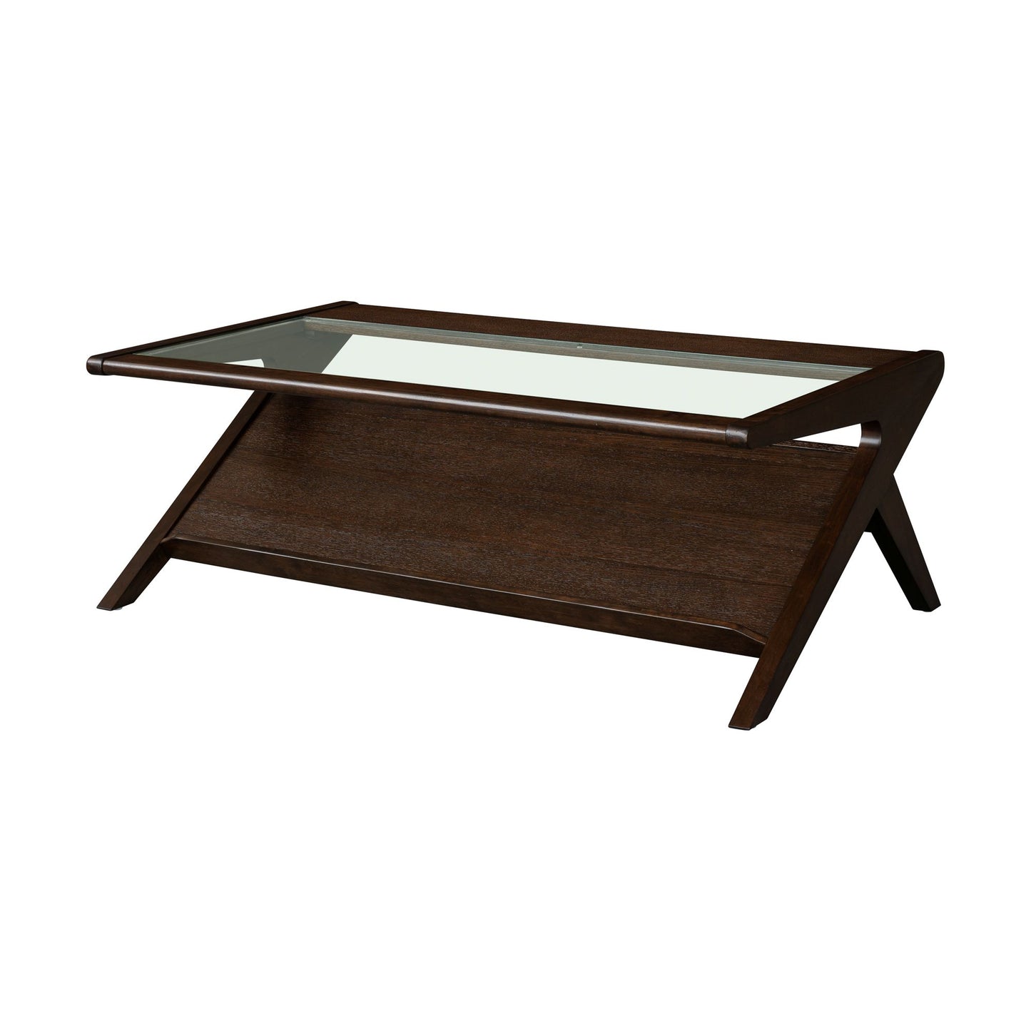 Rocket wood & tempered glass coffee table