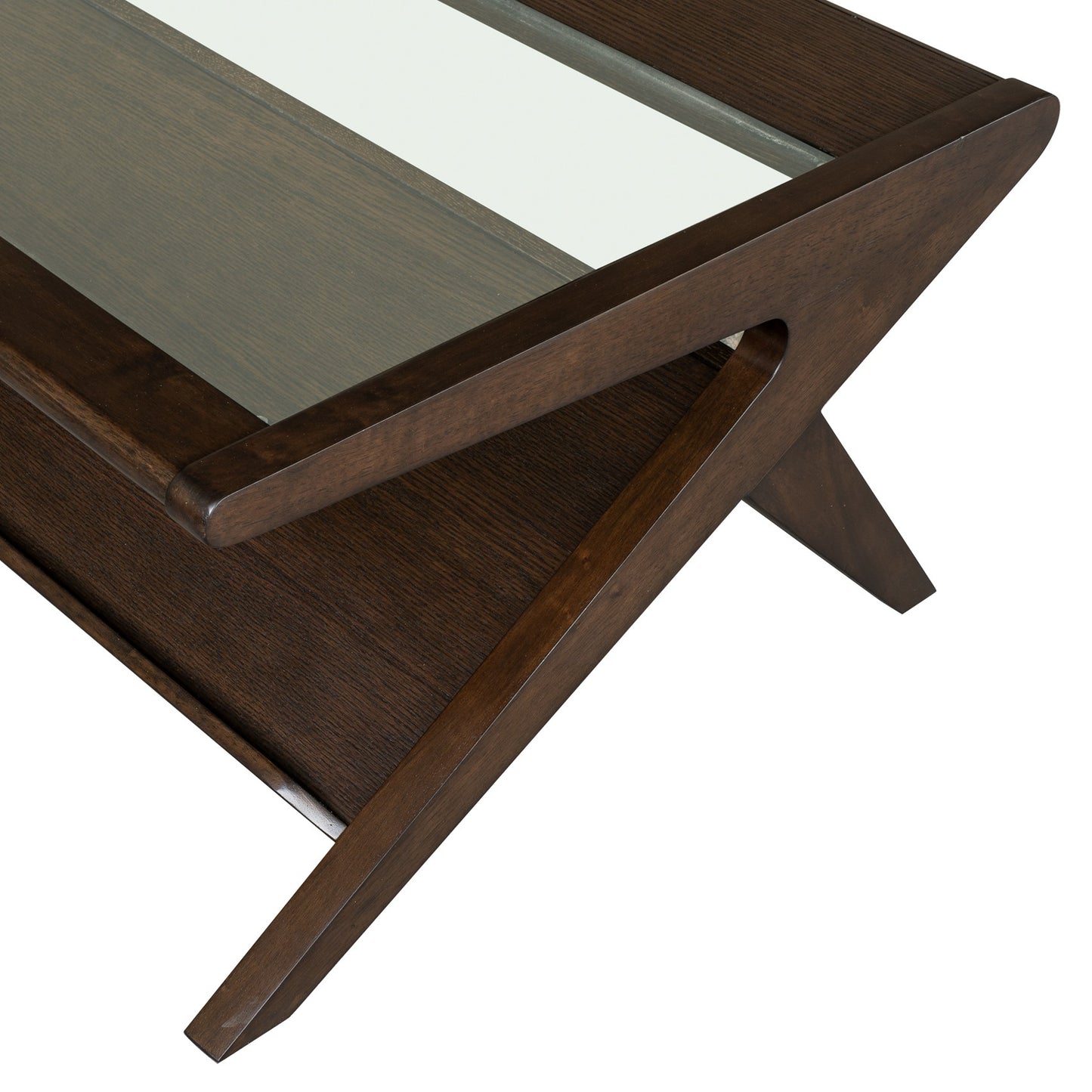 Rocket wood & tempered glass coffee table