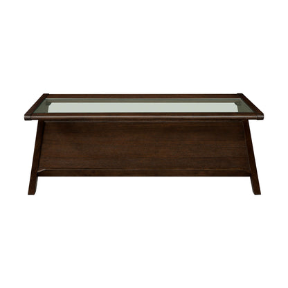 Rocket wood & tempered glass coffee table