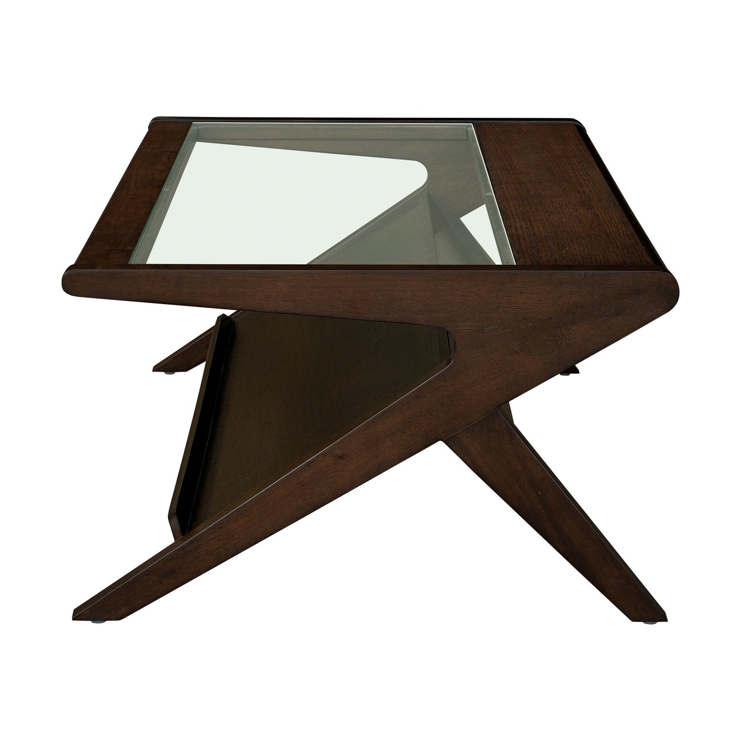 Rocket wood & tempered glass coffee table