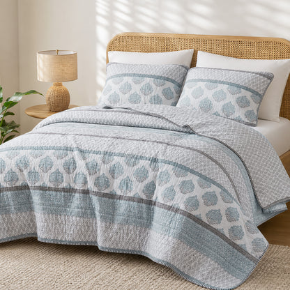 Surya 100% cotton print Quilt 3-Piece Set