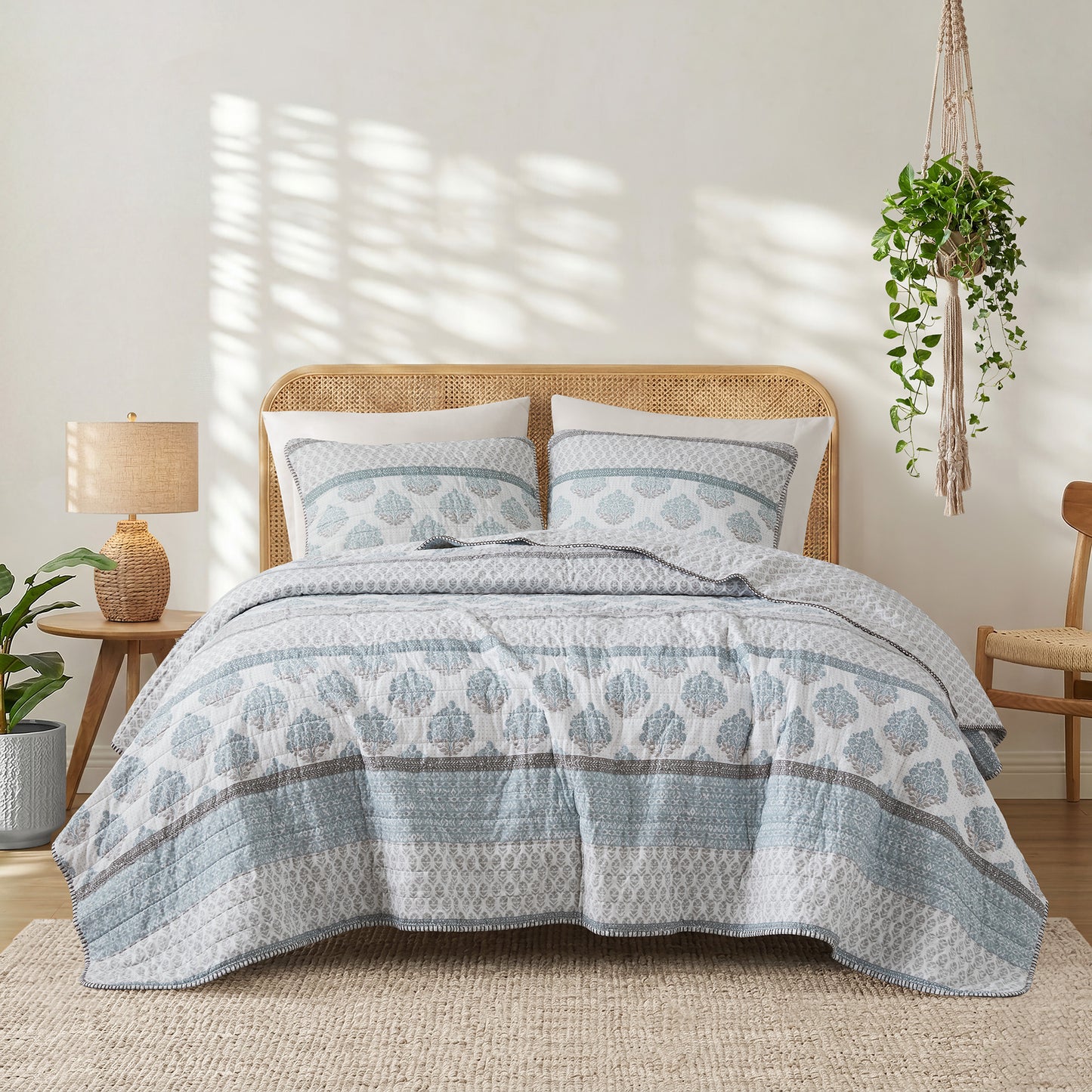 Surya 100% cotton print Quilt 3-Piece Set
