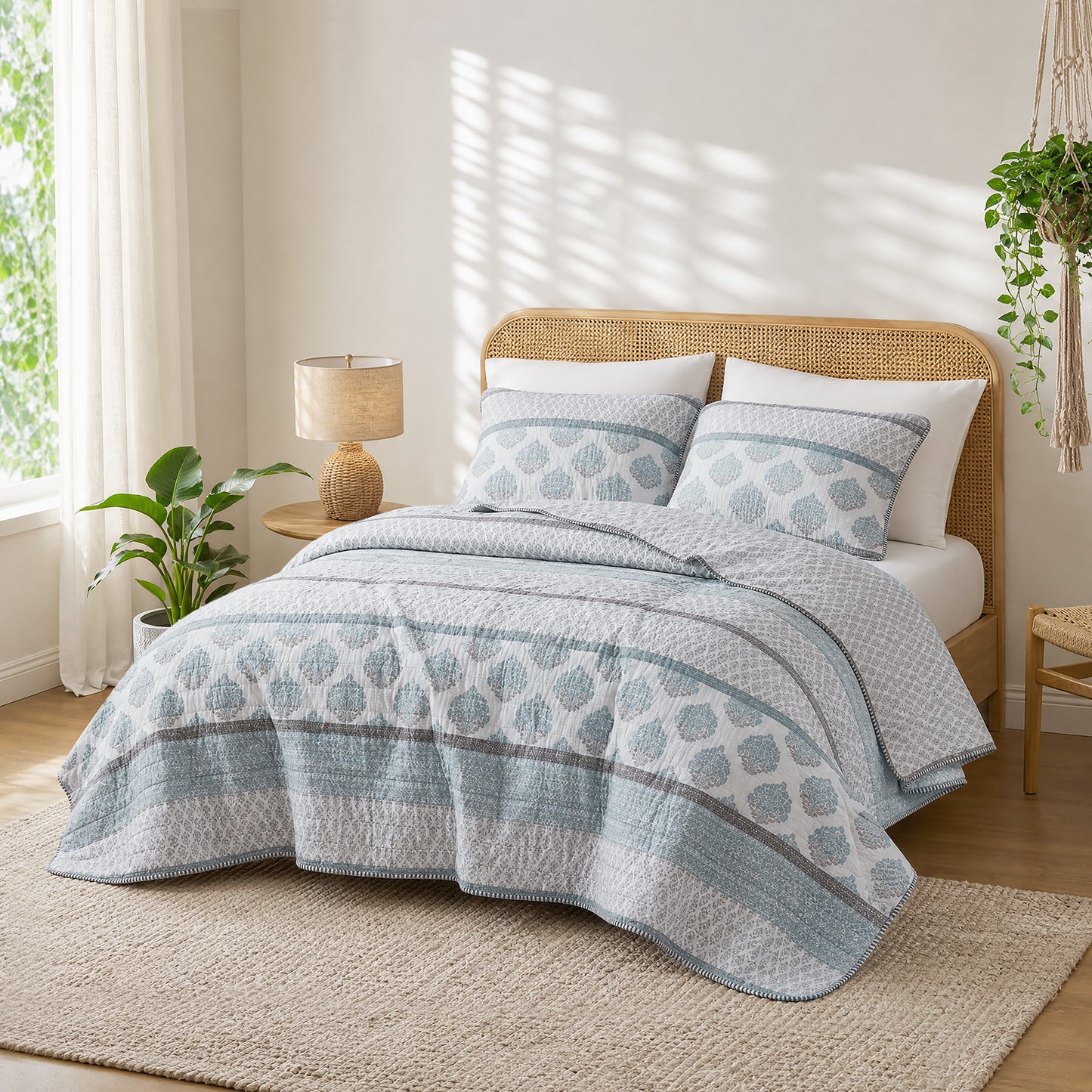 Surya 100% cotton print Quilt 3-Piece Set