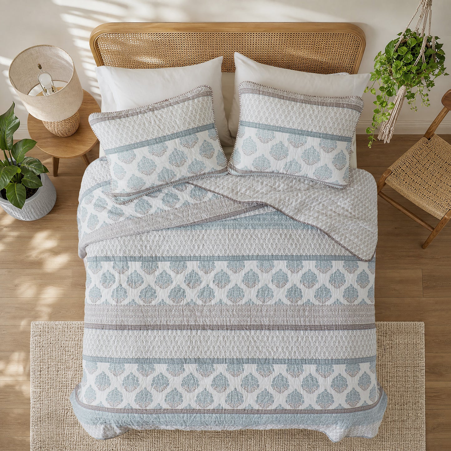 Surya 100% cotton print Quilt 3-Piece Set