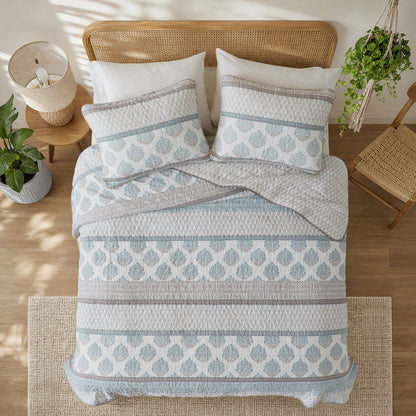 Surya 100% cotton print Quilt 3-Piece Set