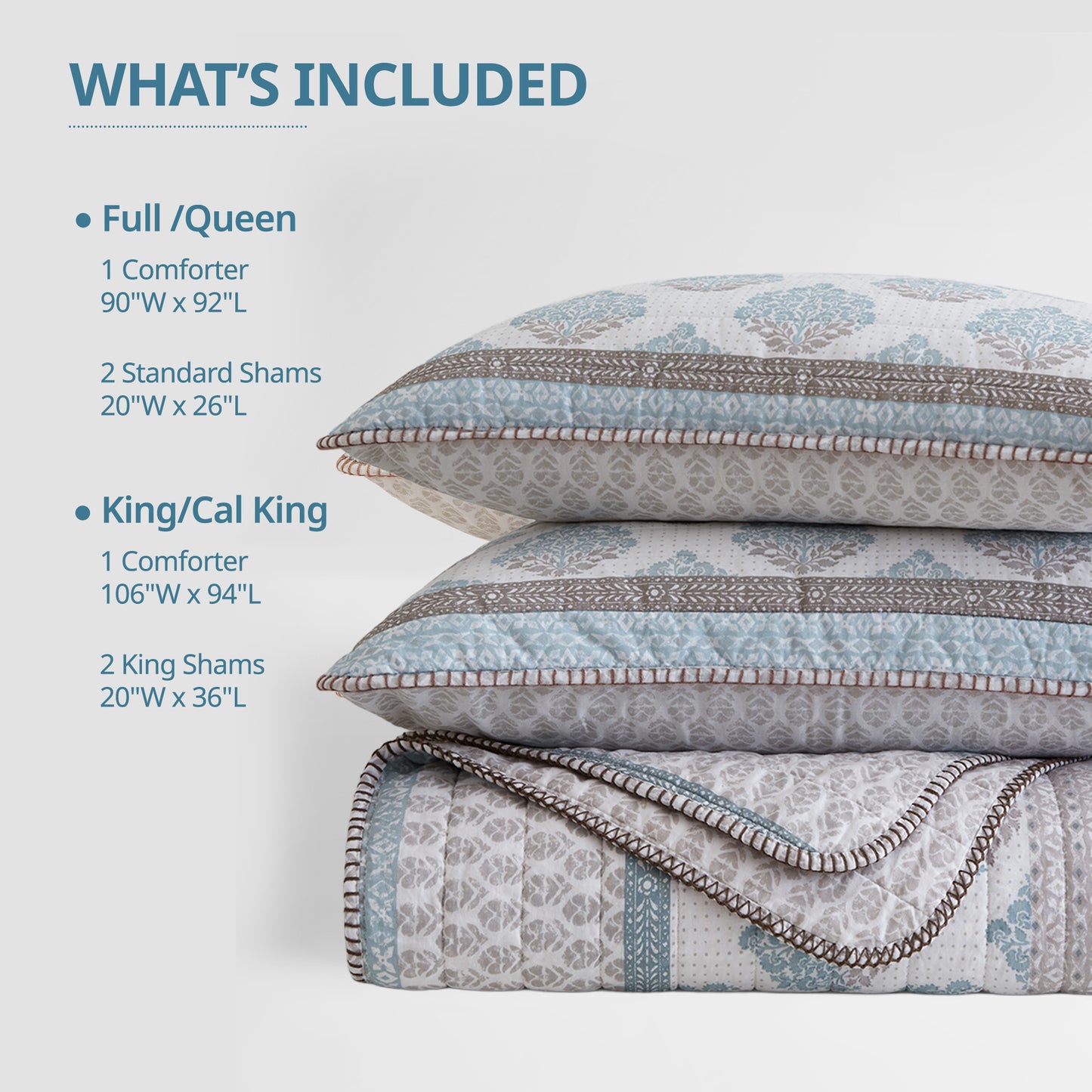 Surya 100% cotton print Quilt 3-Piece Set