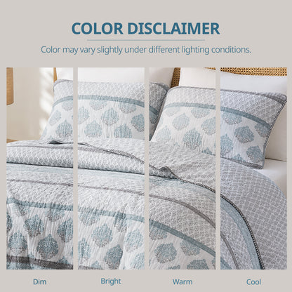 Surya 100% cotton print Quilt 3-Piece Set