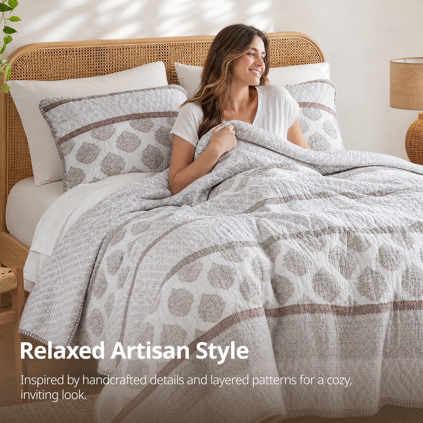 Surya 100% cotton print Quilt 3-Piece Set