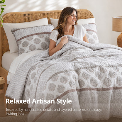 Surya 100% cotton print Quilt 3-Piece Set