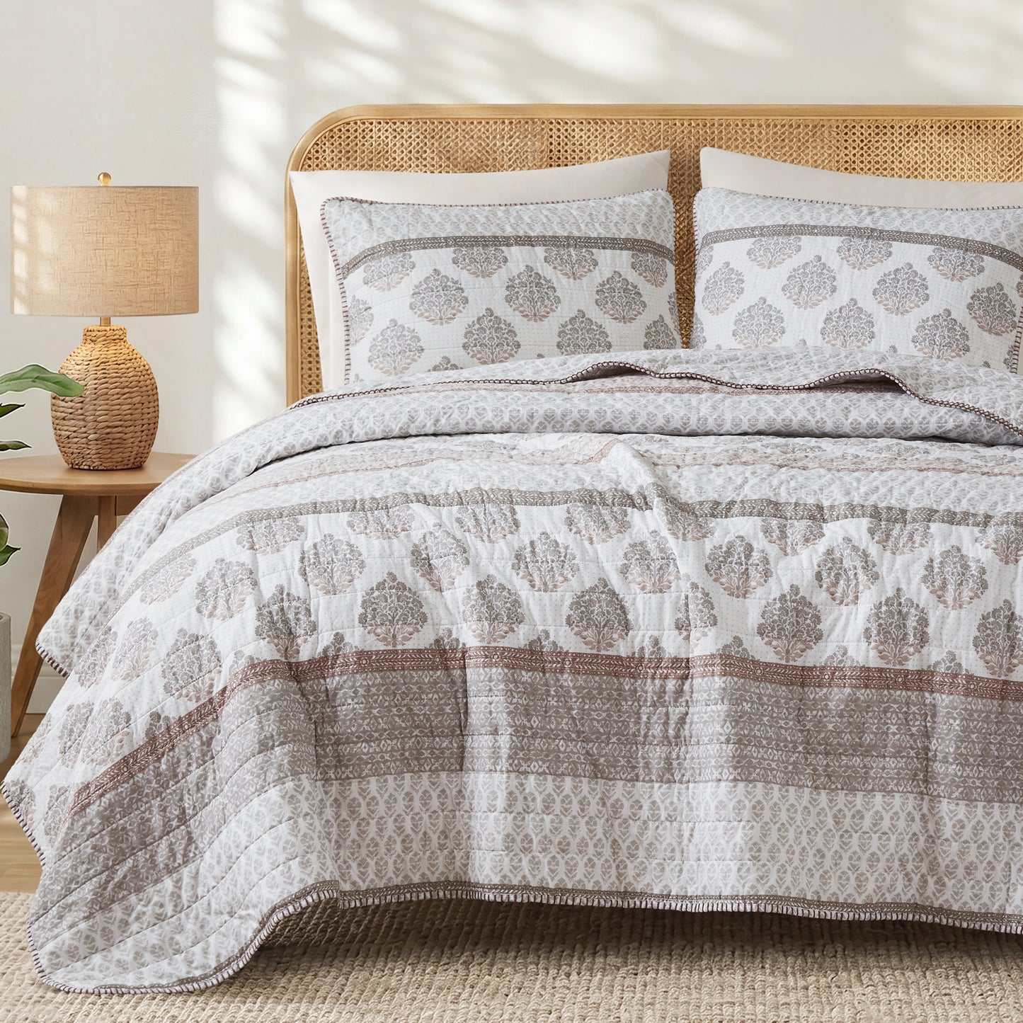 Surya 100% cotton print Quilt 3-Piece Set
