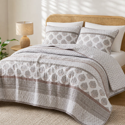 Surya 100% cotton print Quilt 3-Piece Set