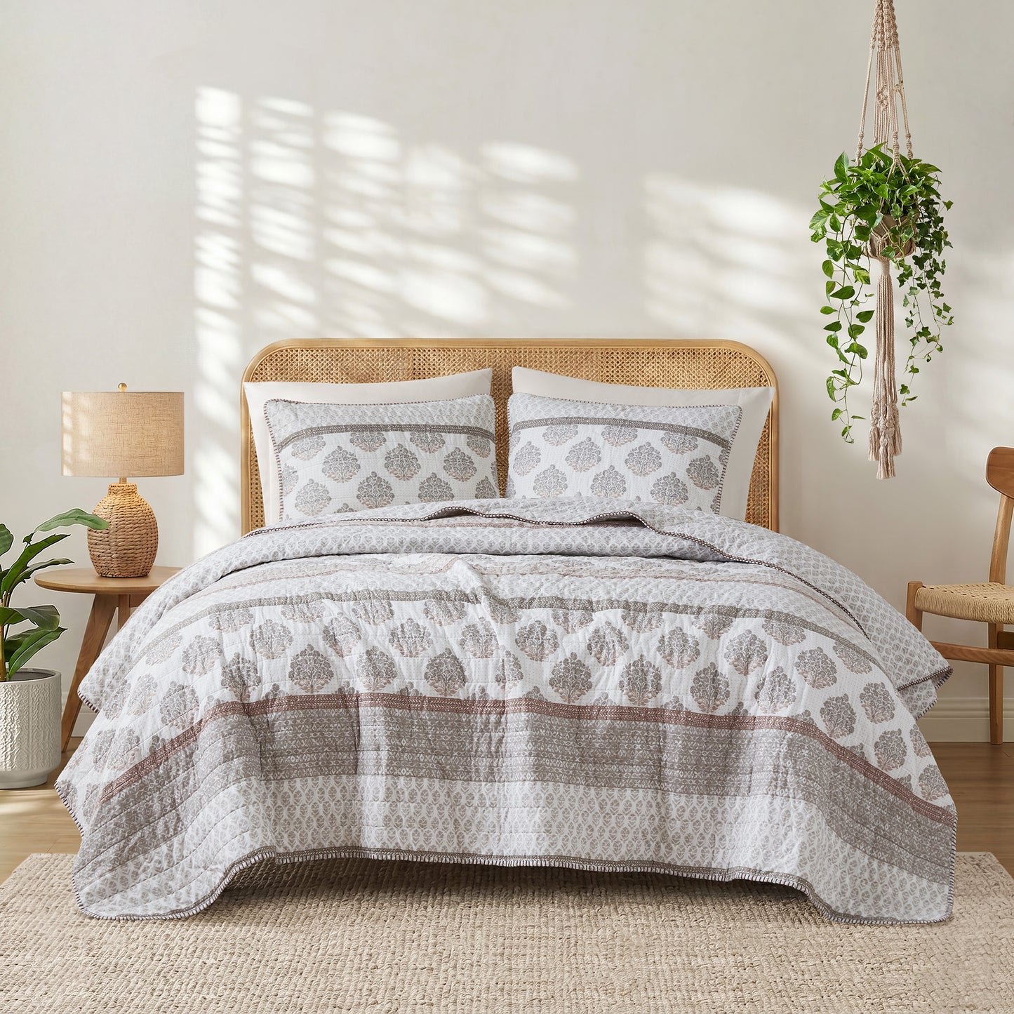 Surya 100% cotton print Quilt 3-Piece Set