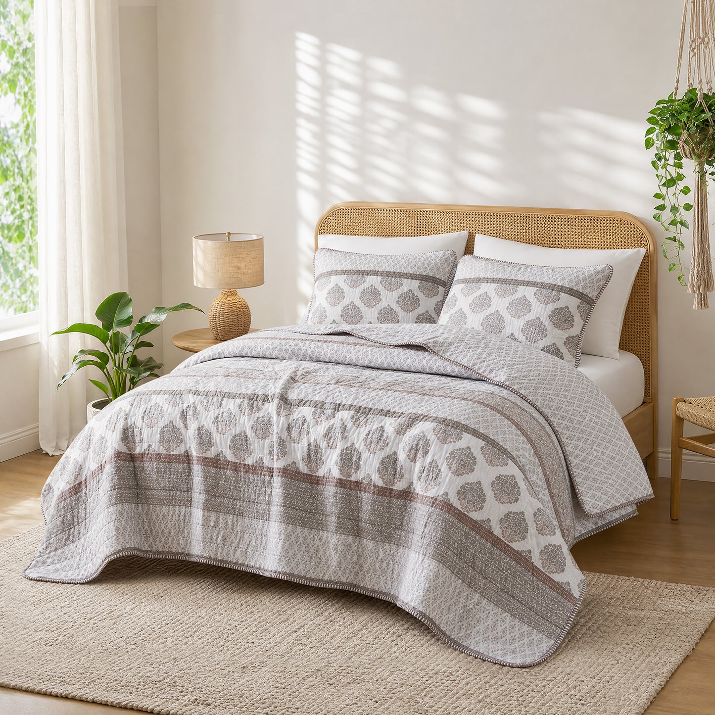 Surya 100% cotton print Quilt 3-Piece Set