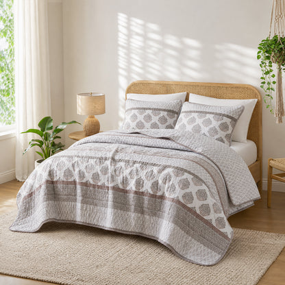 Surya 100% cotton print Quilt 3-Piece Set