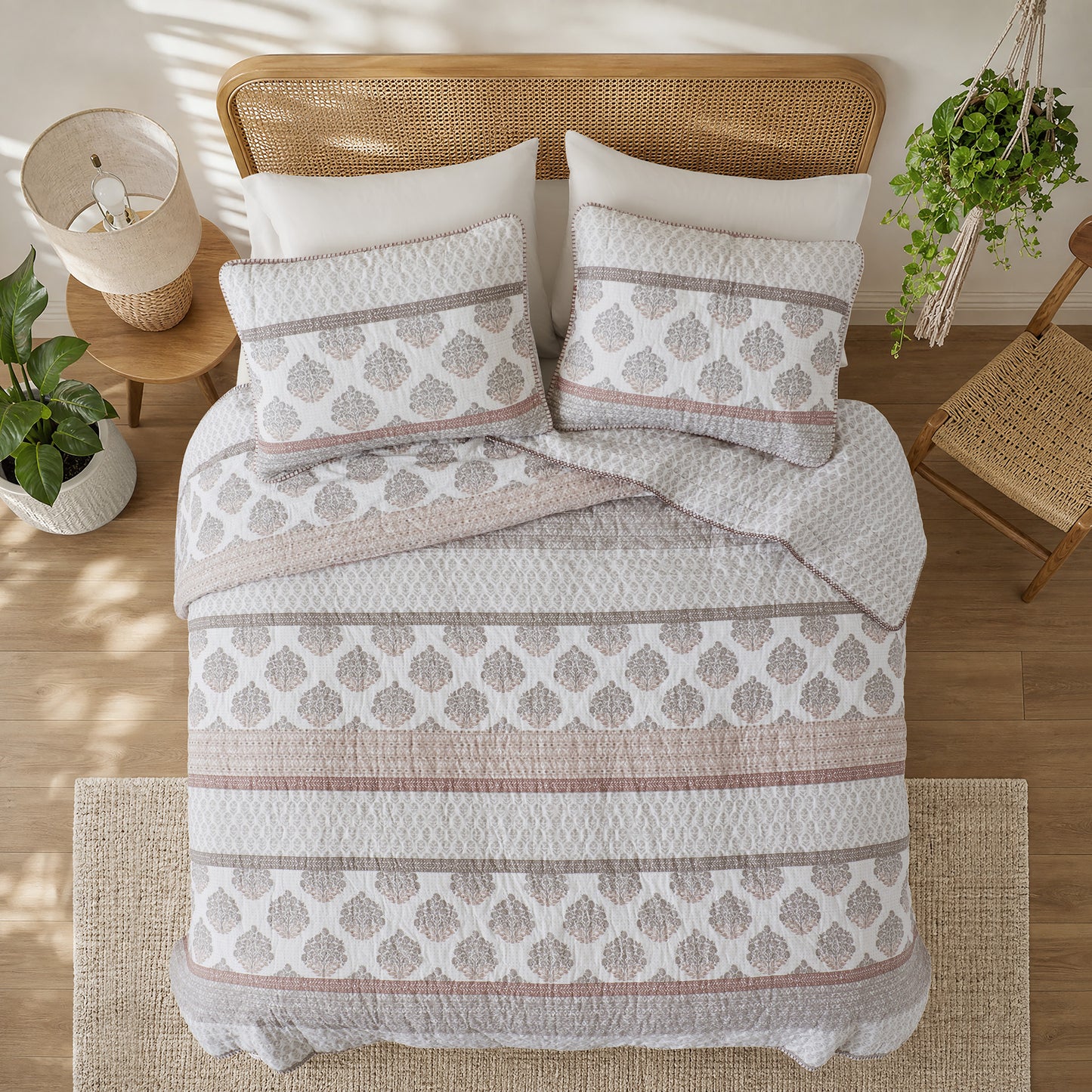 Surya 100% cotton print Quilt 3-Piece Set